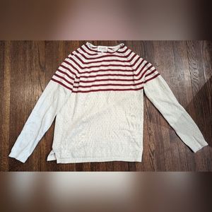 YMC Striped Red Cotton long Sleeve Crew Neck Sweater